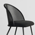 Chaise de salle à manger haute en rotin bouclé