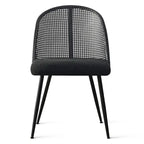 Chaise de salle à manger haute en rotin bouclé