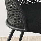 Chaise de salle à manger haute en rotin bouclé