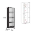 Bibliothèque à 5 étagères et armoire de 74 po de largeur