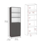 Bibliothèque à 5 étagères et armoire de 74 po de largeur