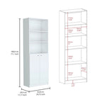 Bibliothèque à 5 étagères et armoire de 74 po de largeur