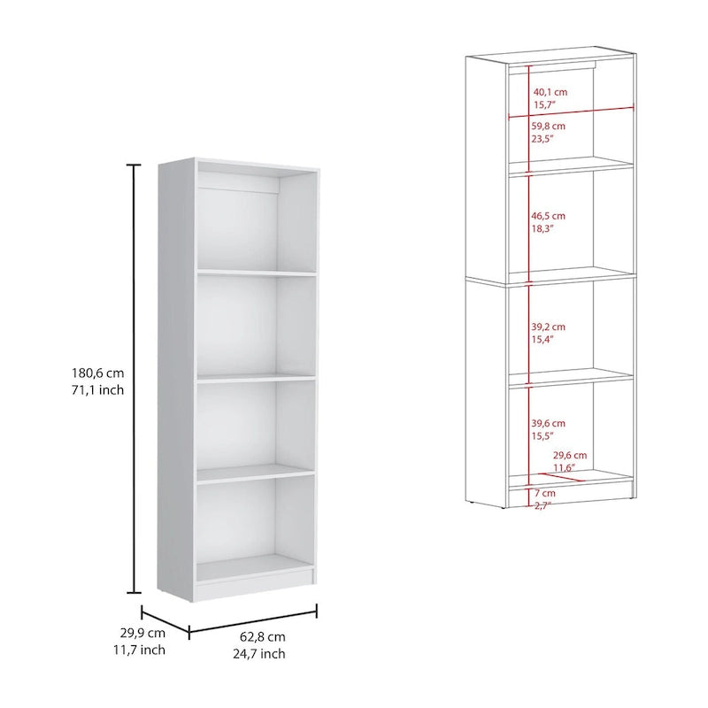 Bibliothèque à 5 étagères et armoire de 74 po de largeur