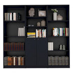 Bibliothèque à 5 étagères et armoire de 74 po de largeur