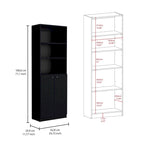 Bibliothèque à 5 étagères et armoire de 74 po de largeur