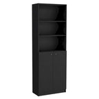 Bibliothèque à 5 étagères et armoire de 74 po de largeur