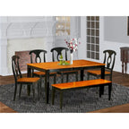 Ensemble de salle à manger East West Furniture comprenant une table rectangulaire et des chaises de salle à manger avec un banc (options de type de siège de chaise)