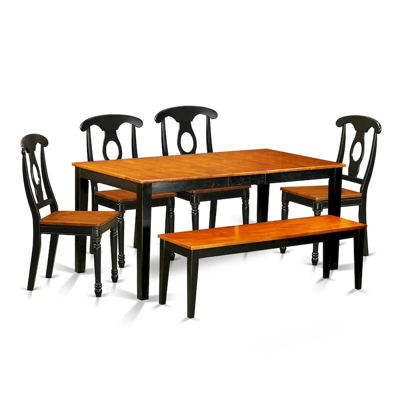 Ensemble de salle à manger East West Furniture comprenant une table rectangulaire et des chaises de salle à manger avec un banc (options de type de siège de chaise)