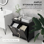 Meuble de salle de bain avec double panier à linge basculant